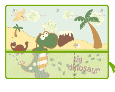 pare-soleil grand dinosaure jaune et vert