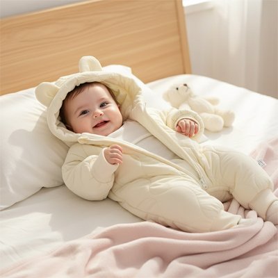 Combinaison bebe beige naturel