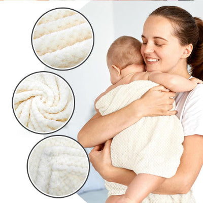 couverture bébé  blanche tissu maman heureuse