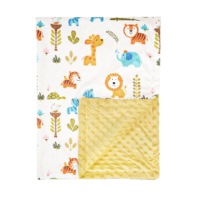 couverture bébé jaune avec lion