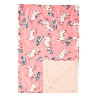 couverture bébé avec licorne rose