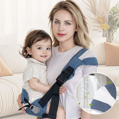 écharpe de portage quatre saisons - bleue