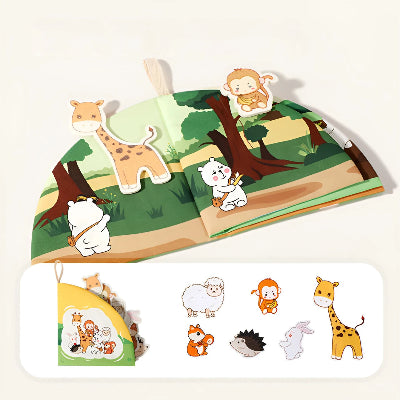 livre bébé en tissu - sensoriel - animaux terrestres