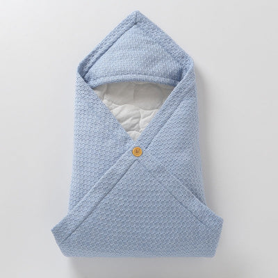 nid d'ange pour automne et hiver - babybag -bleu avec bouton