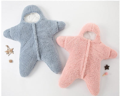 barboteuse bébé - nid d'ange bleu et rose