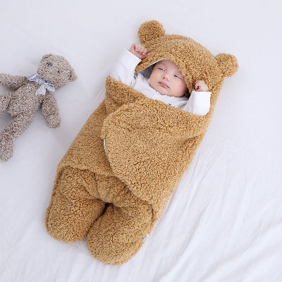 nid d'ange petit ourson kaki -sac de couchage bébé - gigoteuse