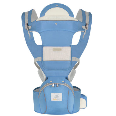 porte bébé 4 en 1 - ergonomique coton bleu océan