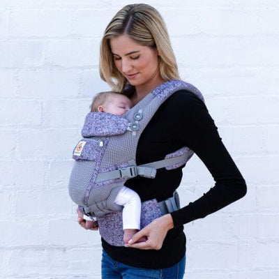 Porte Bébé - BreathBabyBag™ - Mauve Lavande - Bébé Touriste