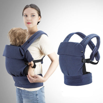 porte bébé physiologique  bleu flanelle - portage avant