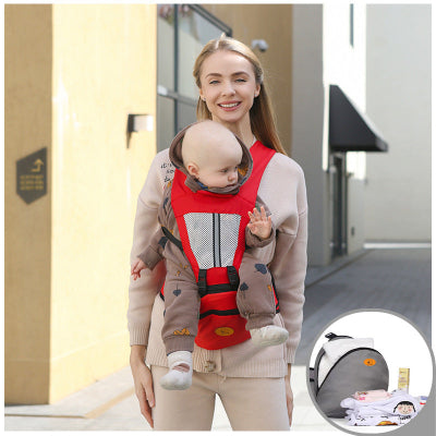 porte bebe rouge avec pochette - maman avec bebe