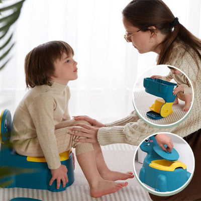 POT BEBE DINOSAURE BLEU BEBE AVEC MAMAN