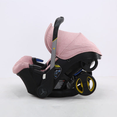 siège auto bébé - poussette rose 4 en 1