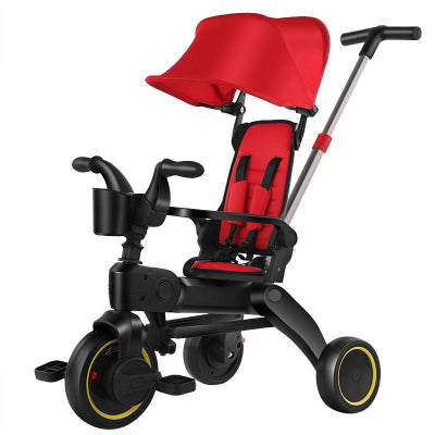 poussette tricycle pliable rouge pour enfant