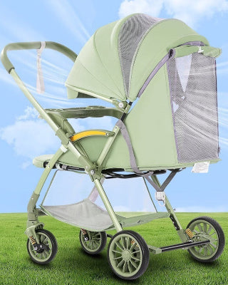 poussette verte - vue panoramique