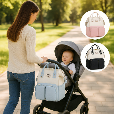 sac à dos à langer en 2 couleurs