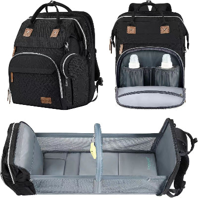 sac à langer noir  avec berceau pliable- babybag 5 en 1