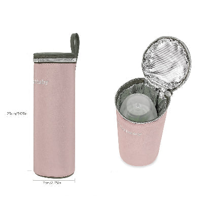 manchon biberon sac à langer pliable rose - babybag